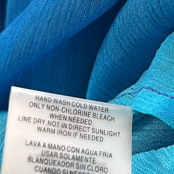 Bleu Rod Beattie Sheer Ombre Swim Cover Up in Blue Lyst Plunging Neckline w Ties - Picture 12 of 13